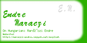 endre maraczi business card